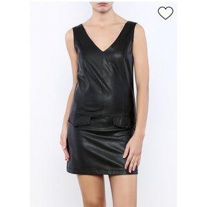 Black leather dress